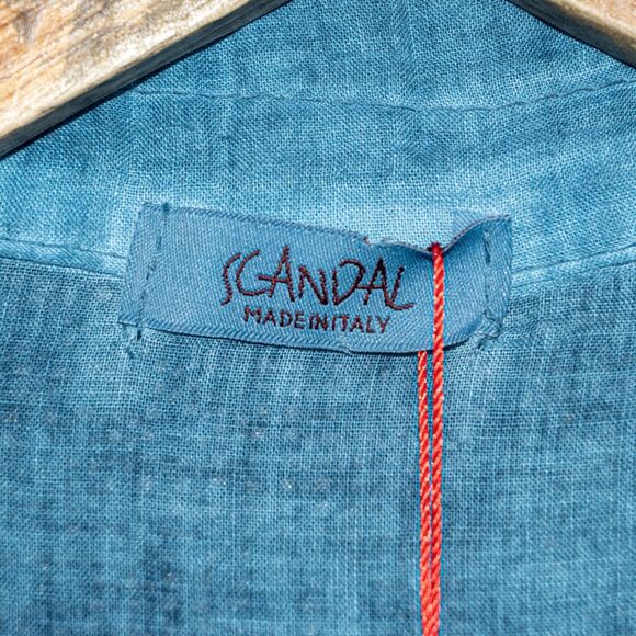 SCANDAL double layer AKRAIA Blouse Sweater in indigo blue NWT - Picture 2 of 7